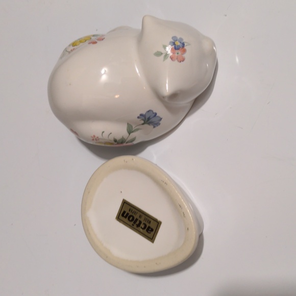 Vintage Porcelain White Kitty Cat Trinket Dish - Japan - Picture 9 of 11